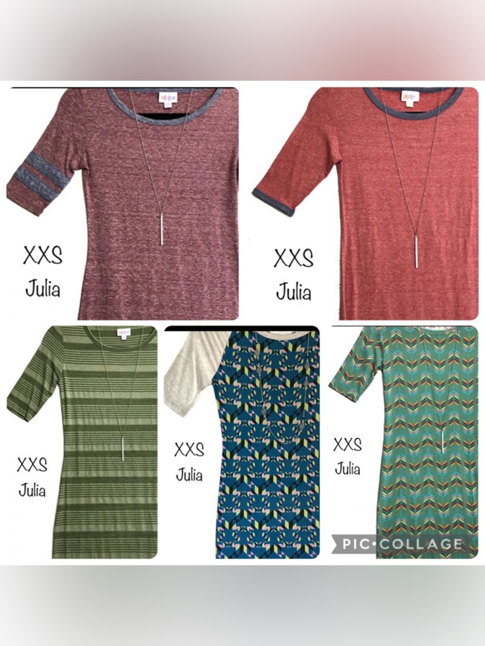 Lot of 5 LuLaRoe Julia Dress BRAND NEW NWT